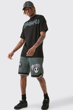 Tall Boxy Limited Basketball Tee & Short Set | BoohooMAN UK