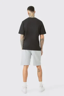 Tall Bronx Varsity Print T-shirt & Short Set | BoohooMAN UK