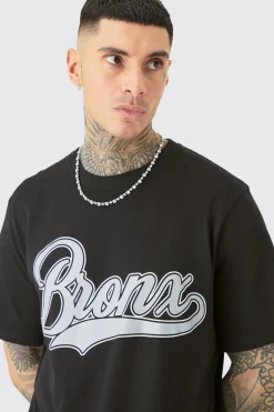 Tall Bronx Varsity Print T-shirt & Short Set | BoohooMAN UK