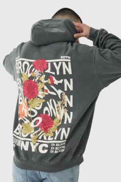 Tall Brooklyn Oversized Graphic Hoodie | BoohooMAN UK
