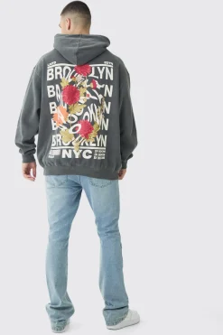 Tall Brooklyn Oversized Graphic Hoodie | BoohooMAN UK