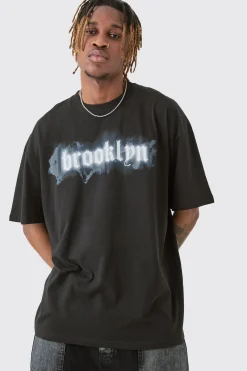 Tall Brooklyn T-shirt In Black | BoohooMAN UK