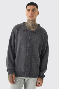 Tall Brushed Knit Overshirt | BoohooMAN UK