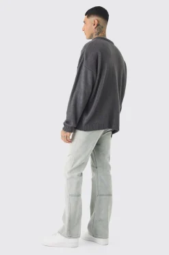 Tall Brushed Knit Overshirt | BoohooMAN UK