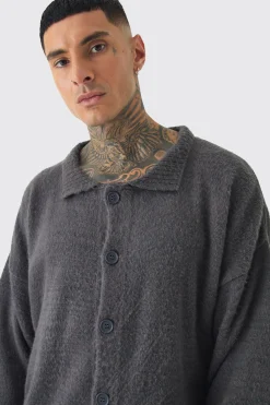 Tall Brushed Knit Overshirt | BoohooMAN UK