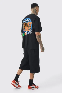 Tall Bugs Bunny Lisence Printed T-shirt In Black | BoohooMAN UK