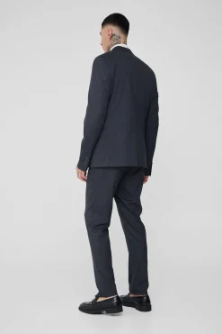 Tall Charcoal Check Slim Fit Suit Trouser | BoohooMAN UK