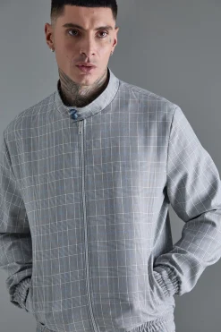 Tall Check Tailored Wide Leg Trousers | BoohooMAN UK