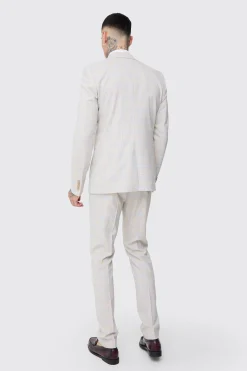 Tall Checked Skinny Fit Blazer | BoohooMAN UK