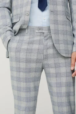 Tall Checked Skinny Fit Trousers | BoohooMAN UK