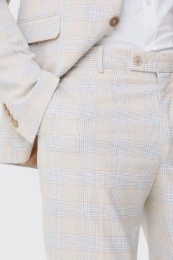 Tall Checked Skinny Fit Trousers | BoohooMAN UK