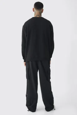 Tall Cherry Embroidered Sweat | BoohooMAN UK