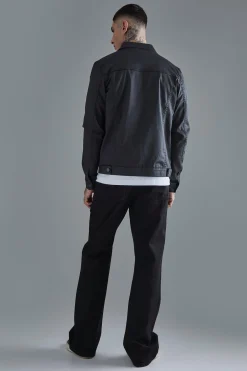 Tall Coated Denim Jacket | BoohooMAN UK