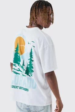 Tall Colorado Back Printed Oversized T-Shirt | BoohooMAN UK