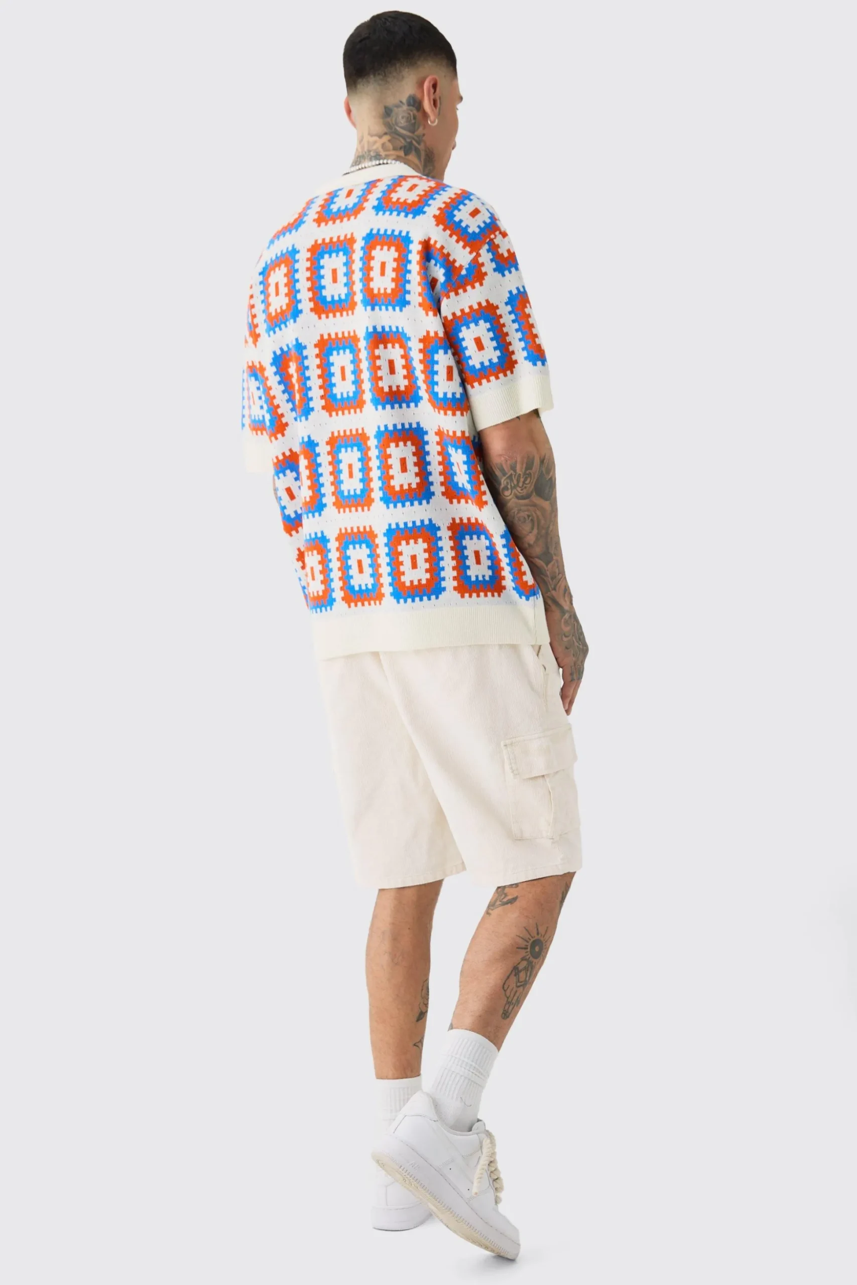 Tall Cord Cargo Shorts In Stone | BoohooMAN UK