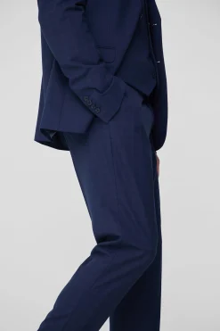 Tall Dark Blue Check Slim Fit Suit Trouser | BoohooMAN UK