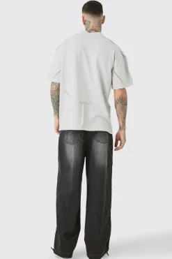 Tall Denim Parachute Jean | BoohooMAN UK