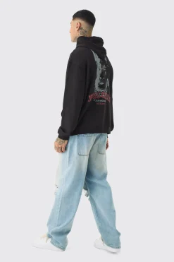 Tall Doberman Graphic Back Print Oversized Hoodie | BoohooMAN UK