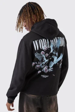 Tall Dove Worldwide Regular Fit Hoodie | BoohooMAN UK