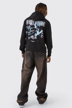 Tall Dove Worldwide Regular Fit Hoodie | BoohooMAN UK