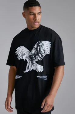Tall Eagle T-shirt With Extended Neck | BoohooMAN UK