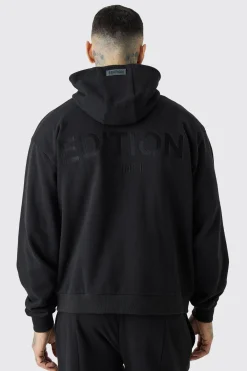 Tall EDITION Oversized Heavyweight Zip Thru Hoodie | BoohooMAN UK