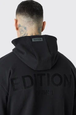 Tall EDITION Oversized Heavyweight Zip Thru Hoodie | BoohooMAN UK