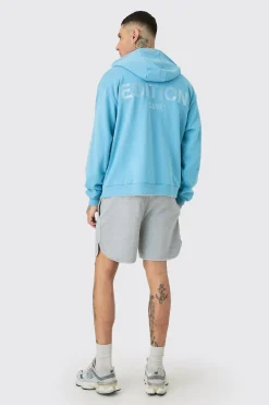 Tall EDITION Oversized Heavyweight Zip Thru Hoodie | BoohooMAN UK
