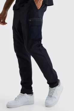 Tall Elastic Comfort Mesh Pocket Cargo Trouser | BoohooMAN UK