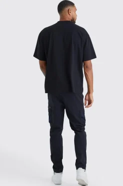 Tall Elastic Comfort Mesh Pocket Cargo Trouser | BoohooMAN UK