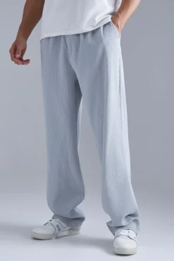 Tall Elastic Waist Relaxed Fit Pleated Trouser | BoohooMAN UK