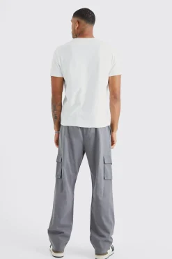 Tall Elastic Waist Relaxed Fit Buckle Cargo Jogger | BoohooMAN UK