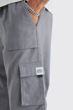 Tall Elastic Waist Relaxed Fit Buckle Cargo Jogger | BoohooMAN UK