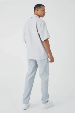Tall Elastic Waist Tapered Fit Pleated Trouser | BoohooMAN UK