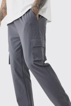Tall Elasticated Lightweight Technical Stretch Skinny Cargo Trouser | BoohooMAN UK