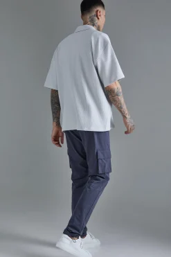Tall Elasticated Lightweight Technical Stretch Skinny Cargo Trouser | BoohooMAN UK