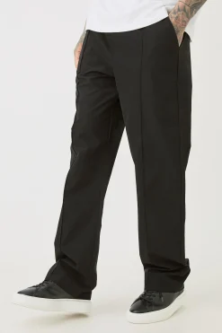 Tall Elasticated Lightweight Technical Stretch Relaxed Fit Pintuck Trousers | BoohooMAN UK