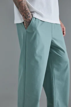 Tall Elasticated Waist Lightweight Technical Stretch Relaxed Trouser | BoohooMAN UK