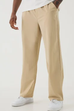 Tall Elasticated Waist Lightweight Technical Stretch Relaxed Cropped Trouser | BoohooMAN UK