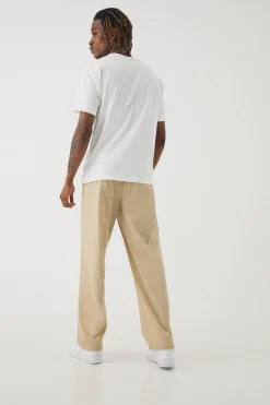 Tall Elasticated Waist Lightweight Technical Stretch Relaxed Cropped Trouser | BoohooMAN UK