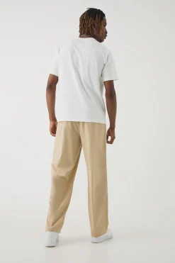 Tall Elasticated Waist Lightweight Technical Stretch Relaxed Cropped Trouser | BoohooMAN UK