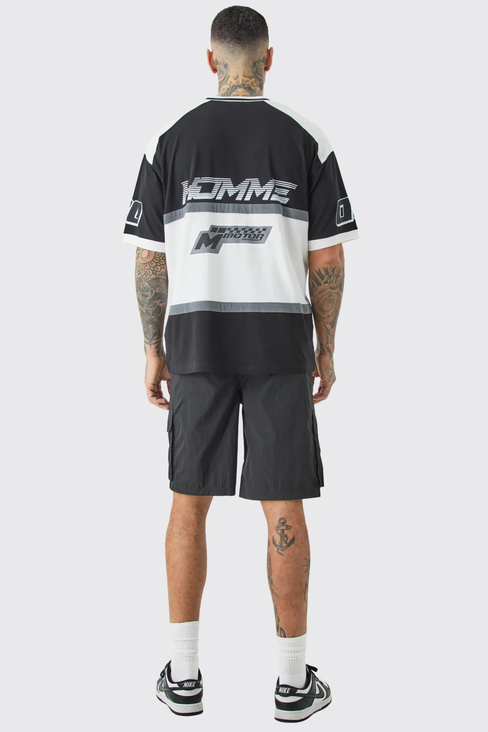 Tall Elasticated Waist Ofcl Nylon Cargo Short | BoohooMAN UK