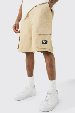 Tall Elasticated Waist Ofcl Nylon Cargo Short | BoohooMAN UK