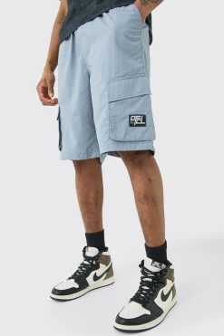 Tall Elasticated Waist Ofcl Nylon Cargo Short | BoohooMAN UK