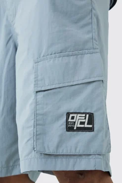 Tall Elasticated Waist Ofcl Nylon Cargo Short | BoohooMAN UK