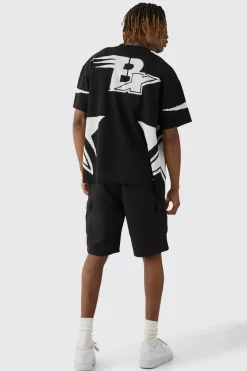 Tall Elasticated Waist Relaxed Fit Cargo Shorts | BoohooMAN UK