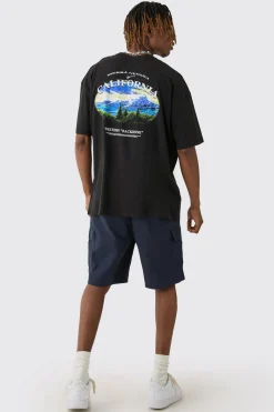 Tall Elasticated Waist Relaxed Fit Cargo Shorts | BoohooMAN UK