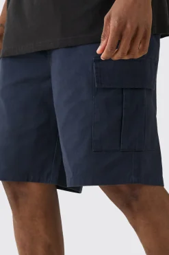 Tall Elasticated Waist Relaxed Fit Cargo Shorts | BoohooMAN UK