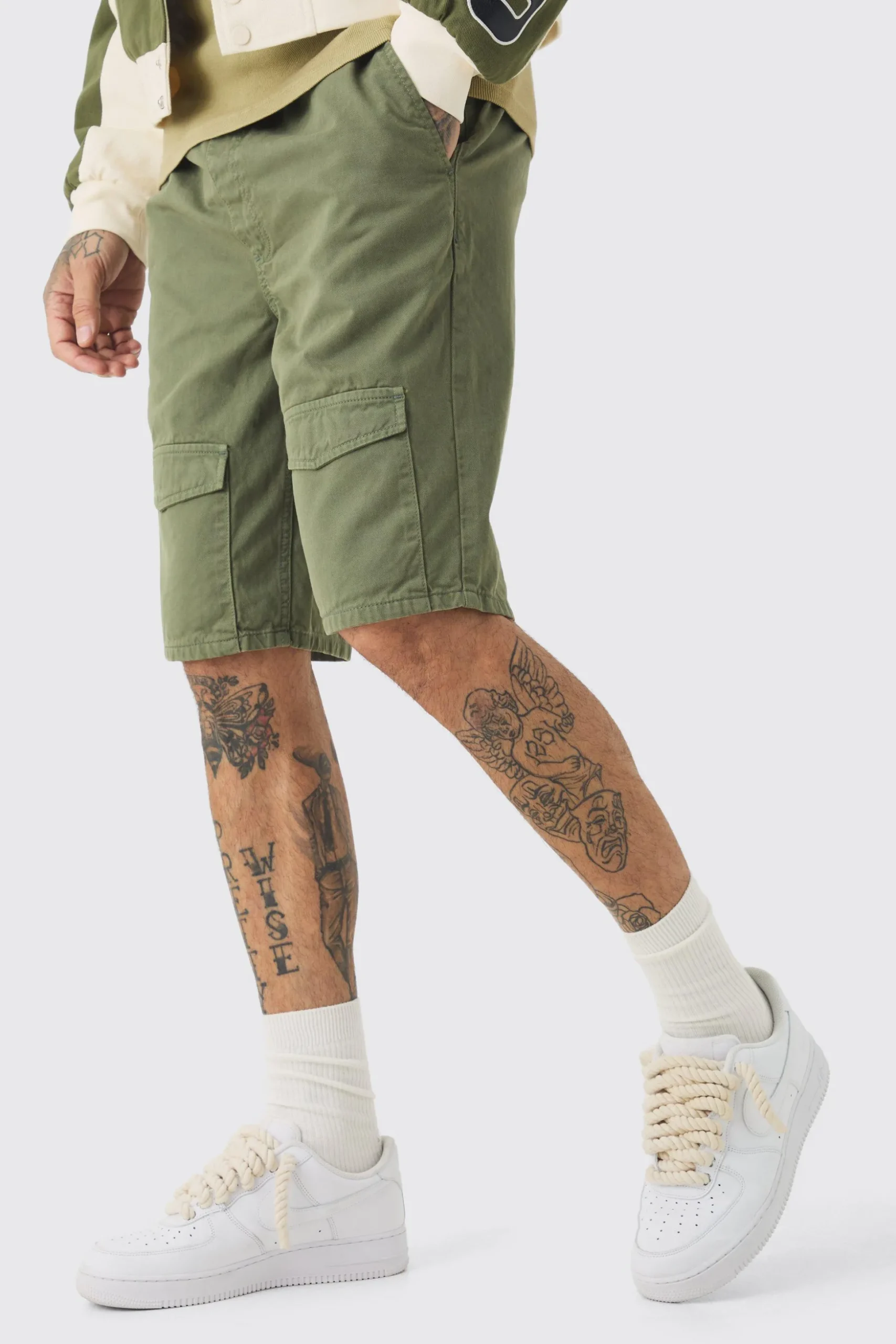 Tall Elasticated Waist Relaxed Bungee Cord Shorts | BoohooMAN UK