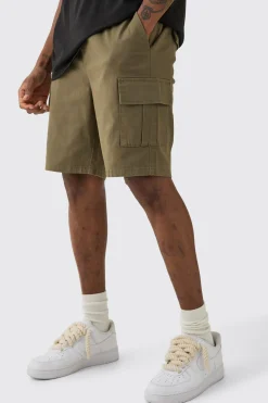 Tall Elasticated Waist Skinny Fit Cargo Shorts | BoohooMAN UK